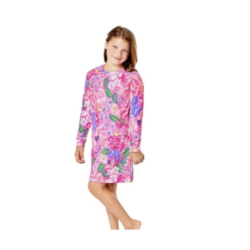 Lilly Pulitzer Pink Isle Girl XL 12-14 Best Of Friends MINI BEACH COMBER DRESS